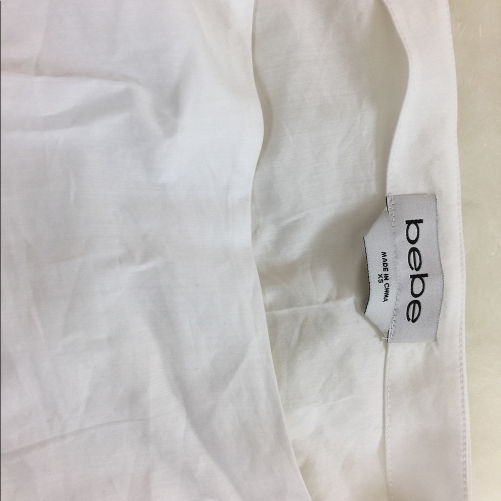 ***FLASH SALE!!!*** BEBE NWOT CHIC WHITE BLOUSE - Picture 5 of 8